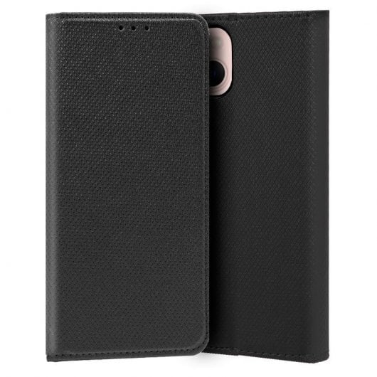 Étui à rabat noir lisse et cool pour iPhone 13