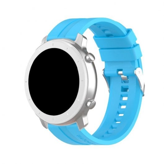 Cooles Universalarmband, 22 mm, hellblaues Gummi, Amazfit GTR / Stratos / Huawei / Samsung / COOL Bristol / Sunset
