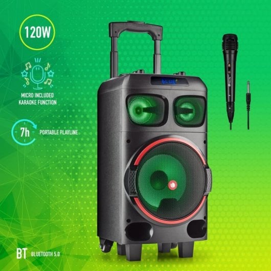 NGS Wild Dub Zero Coluna Portátil de 120W Bluetooth e True Wireless Subwoofer 8"