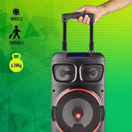 NGS Wild Dub Zero Coluna Portátil de 120W Bluetooth e True Wireless Subwoofer 8"