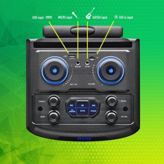 NGS Wild Dub Zero Coluna Portátil de 120W Bluetooth e True Wireless Subwoofer 8"