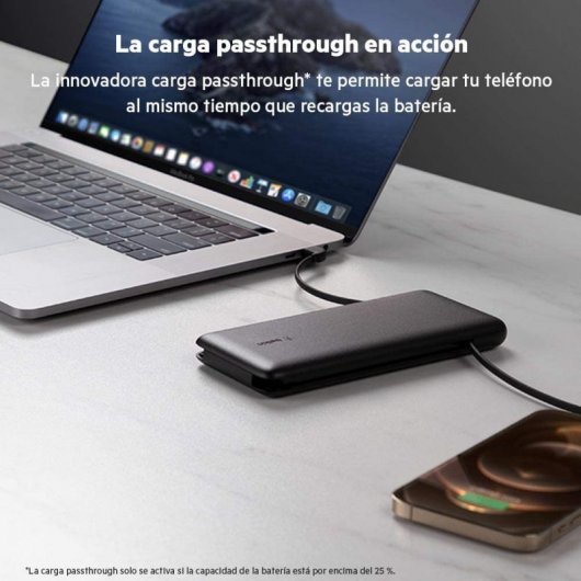 Belkin BoostCharge Plus Powerbank USB-C 10000 mAh con Cables Integrados Negra