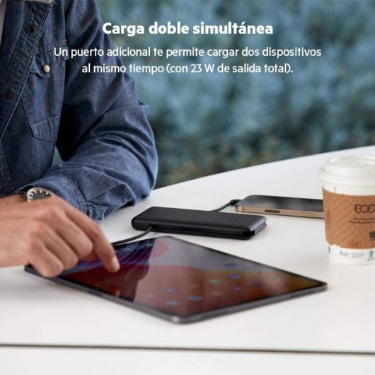 Belkin BoostCharge Plus Powerbank USB-C 10000 mAh con Cables Integrados Negra