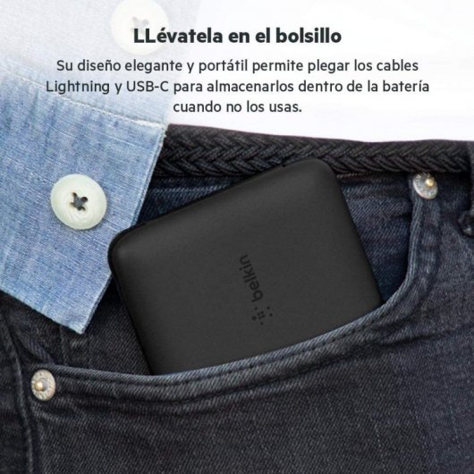 Belkin BoostCharge Plus Powerbank USB-C 10000 mAh con Cables Integrados Negra