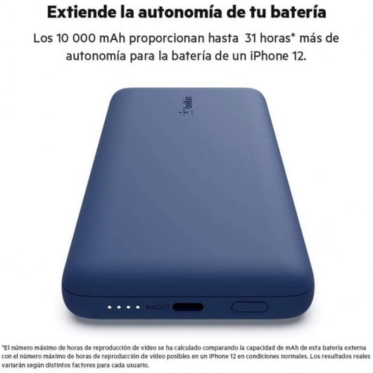 Belkin BoostCharge Plus USB-C Powerbank 10000 mAh mit integrierten Kabeln Blau