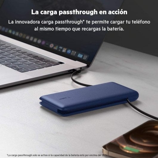 Belkin BoostCharge Plus USB-C Powerbank 10000 mAh mit integrierten Kabeln Blau