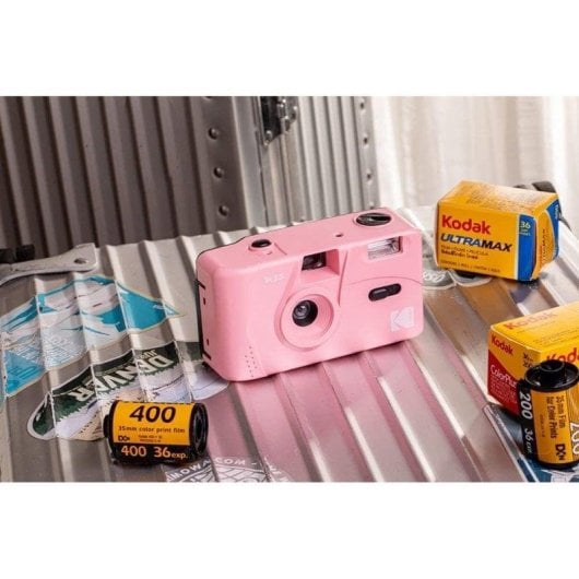 Cámara Analógica Kodak M35 35mm Obiettivo 31mm F/10 Flash Riutilizzabile Rosa