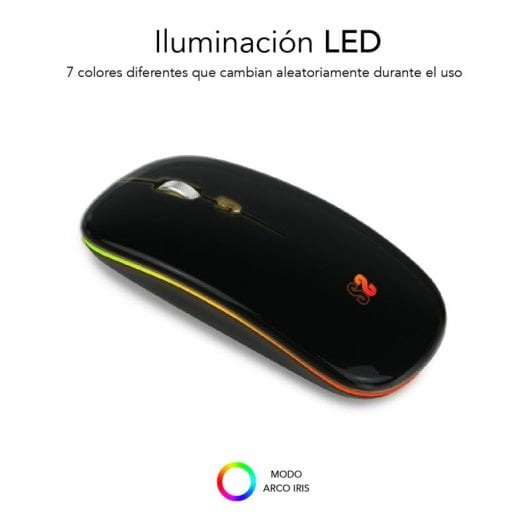 Subblim LED double souris plate souris optique sans fil RGB 1600DPI noir