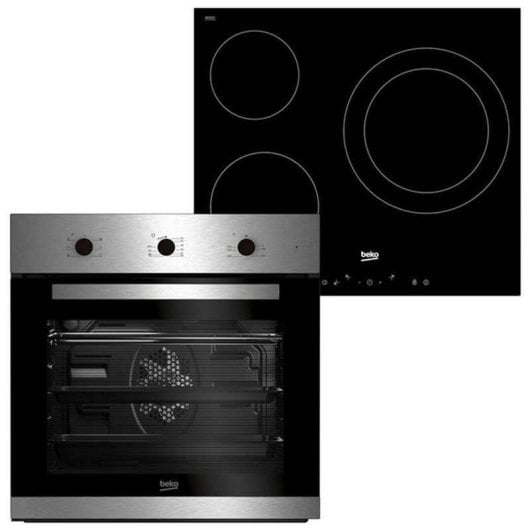 Forno elétrico Beko BBSE12120XD 72L Inox com placa vitrocerâmica 3 zonas