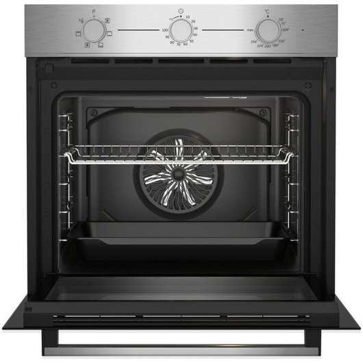 Beko BBSE12120XD Pack Horno Convencional 72L A Inox + Placa Vitrocerámica 3 Zonas Negra