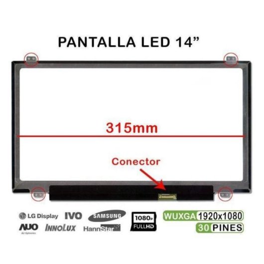 Ecrã LED 14" 315mm para Portátil Asus S433 NV140FHM-N62
