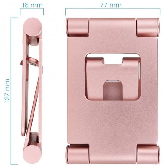 Support réglable TooQ pour smartphone/tablette jusqu'à 10" velours rose