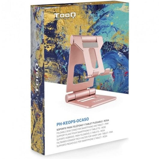 Support réglable TooQ pour smartphone/tablette jusqu'à 10" velours rose