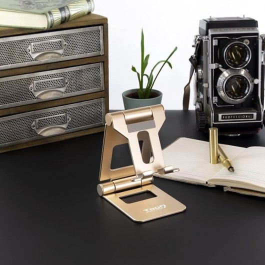 TooQ Soporte Ajustable para Smartphone/Tablet hasta 10" Oro