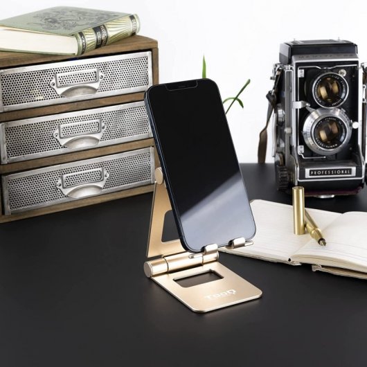 TooQ Soporte Ajustable para Smartphone/Tablet hasta 10" Oro