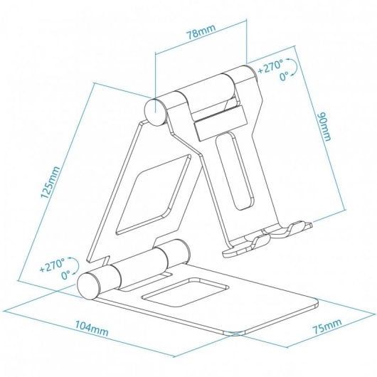 Supporto Regolabile TooQ per Smartphone/Tablet fino a 10" Oro