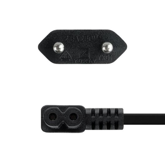 Cavo Nanocable 3 m Alimentazione Angolato CEE7/16 Maschio a C7 Femmina Nero