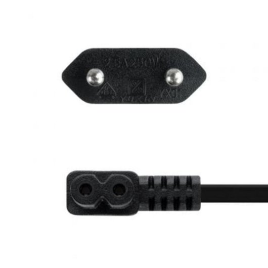 Cavo Nanocable 3 m Alimentazione Angolato CEE7/16 Maschio a C7 Femmina Nero