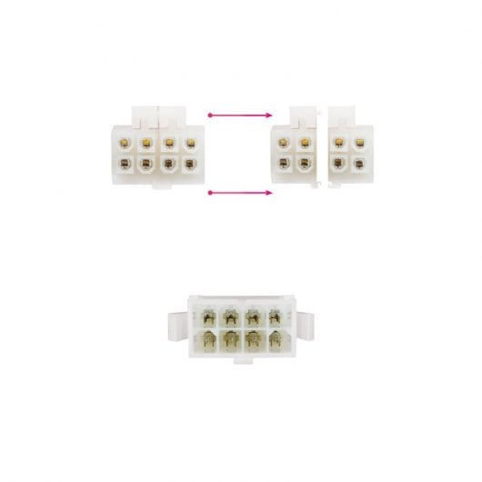 Nanocable Cable de Alimentación Extensor para Fuentes de Alimentación 8 Pines/H-4+4 Pines/M 30cm
