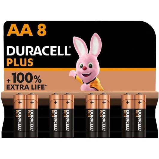 Pilha Alcalina Duracell Plus Pack 8 AA LR06 1.5V