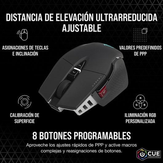 Mouse da gioco wireless ultra wireless Corsair M65 RGB 26.000 DPI nero