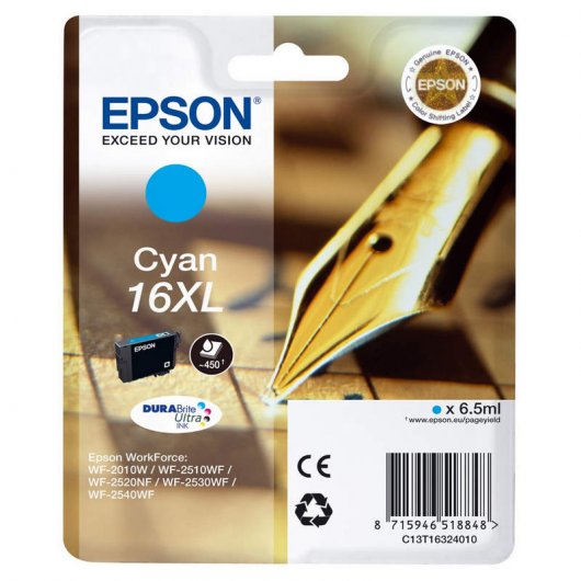 Epson T1632 Cartucho XL Cian WF-2010/2510/2520/2530/2540