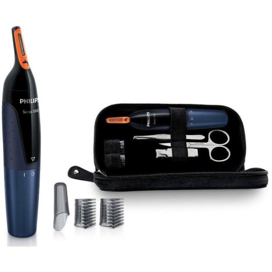 Tagliacapelli Naso e Orecchie Philips NT5180 Senza Fili 3 Lunghezze Impermeabile Kit Manicure