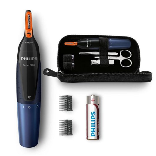 Tagliacapelli Naso e Orecchie Philips NT5180 Senza Fili 3 Lunghezze Impermeabile Kit Manicure