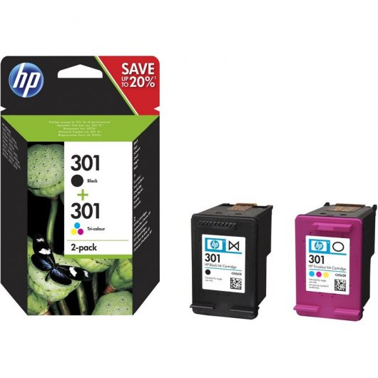 HP 301 Pack 2 Cartuchos Original Negro/Tricolor