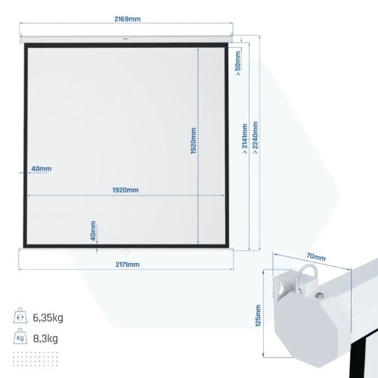 iggual Manual Screen 4:3 112" 200x200 cm