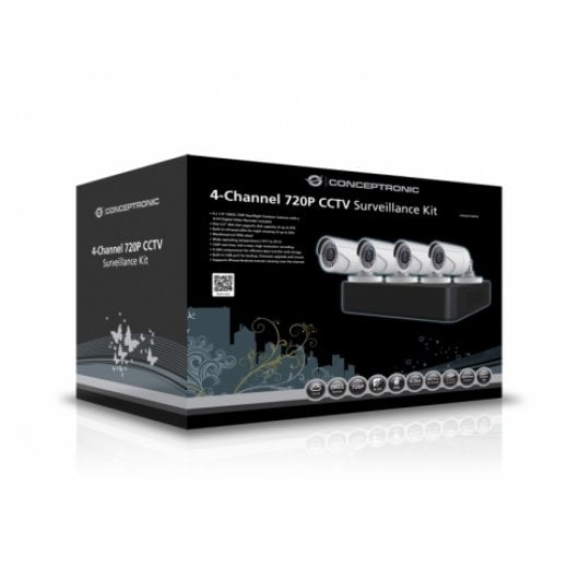 Conceptronic Kit de Vigilancia de 4 Canales + 1TB