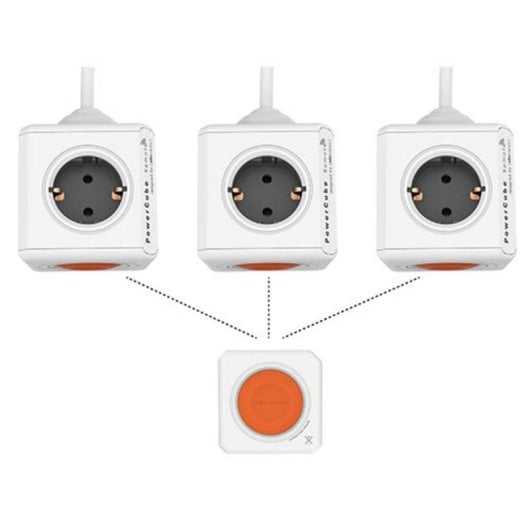 PowerCube Remote Regleta 4 Tomas Naranja