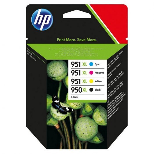 HP 951XL Pack 4 Cartuchos Tinta Originales Negro/Cian/Magenta/Amarillo