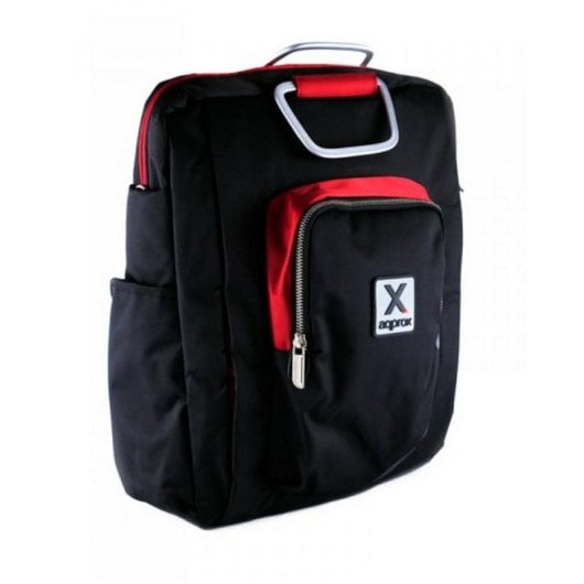 Maletín Approx appNBST15x Para Portátil de 15.6" Nylon Multi-Compartimentos Negro/Rojo