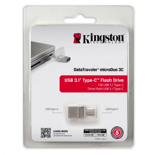 Kingston DataTraveler MicroDuo 3C 64GB USB 3.1
