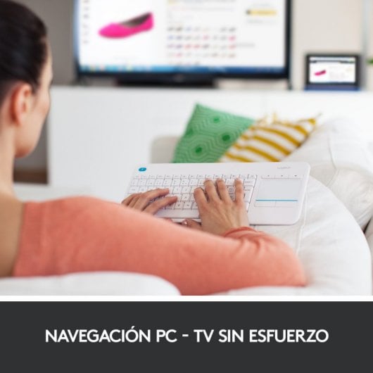 Logitech K400+ Teclado Inalámbrico con Touchpad Blanco