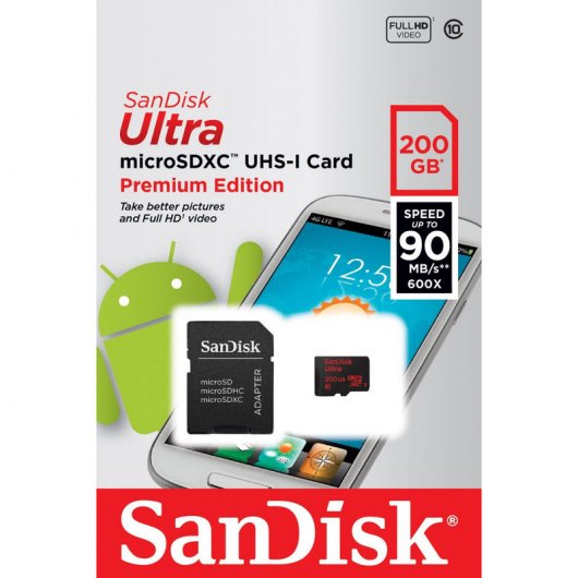 SanDisk MicroSDXC 200GB Ultra Clase 10