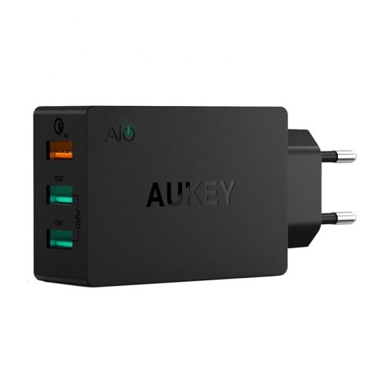 Aukey PA-T2 Quick Charge 2.0 Cargador Pared 2+1 USB