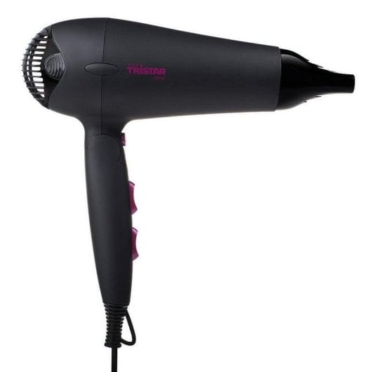 Klappbarer Ionen-Reiseföhn Tristar HD-2358 2000W 3 Temperaturstufen 2 Geschwindigkeiten Zubehör Schwarz Violett