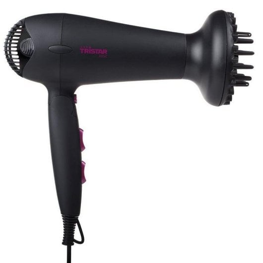 Klappbarer Ionen-Reiseföhn Tristar HD-2358 2000W 3 Temperaturstufen 2 Geschwindigkeiten Zubehör Schwarz Violett