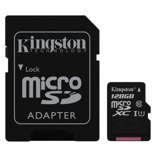 Kingston microSDXC 128GB Clase 10 UHS-I + Adaptador