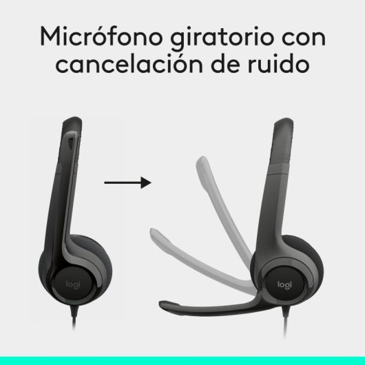 Logitech H390 Auriculares Estéreo con Micrófono con Supresión de Ruido USB-A funciona con Chromebook