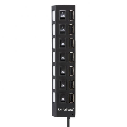 Unotec Hub 7 Portas USB 2.0 com Interruptores Preto