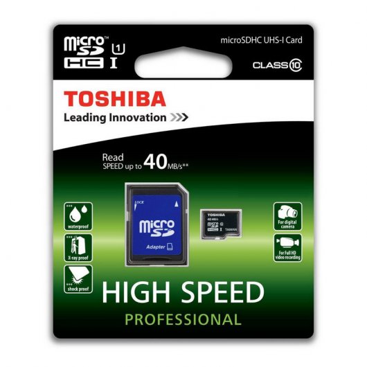 Toshiba MicroSDHC 8GB Clase 10 UHS-I + Adaptador
