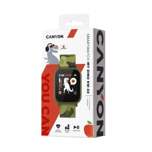 Canyon My Dino Bluetooth 1.3" IPS Verde Camuflagem Correa Azul Jogos Educativos Pulsómetro