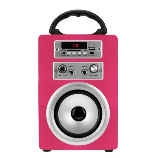 Altavoces Infiniton Portátil Bluetooth 5W Rosa con karaoke y mando