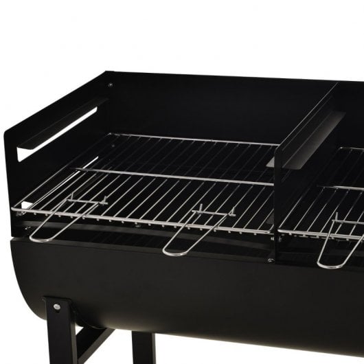 Outsunny Barbacoa de Carbón con 2 Parrillas Negra