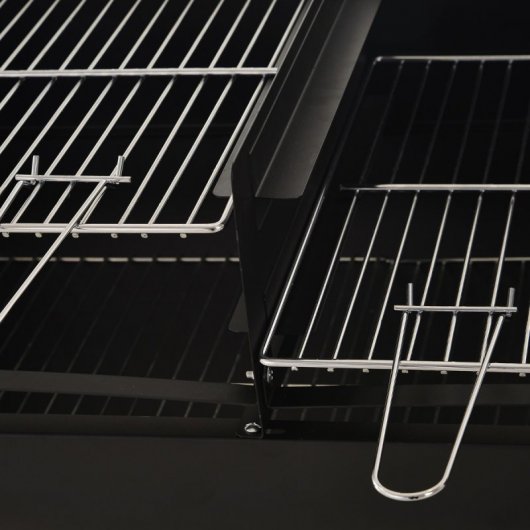 Outsunny Barbacoa de Carbón con 2 Parrillas Negra