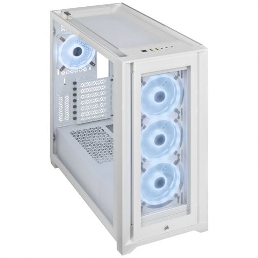 Corsair iCUE 5000X RGB QL Edition Vetro temperato USB 3.1 Bianco