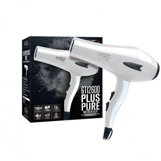 Phon Professionale Italian Design GTI 2600 Plus 2400W 3 Temperature 2 Velocità Aria Fredda Nero